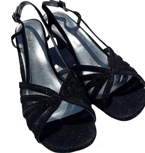 Glitz David Tate “RITZ” heels in Black  / Glittery black heels / 7 / New in box