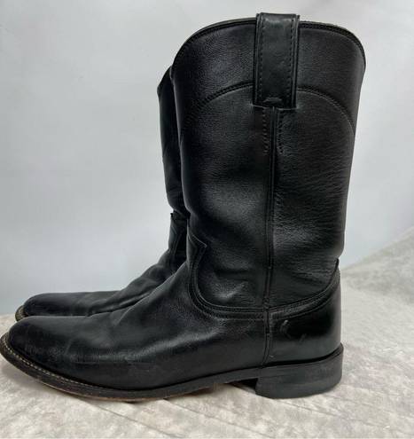 Justin Boots  Black leather Roper Size 6.5B vintage