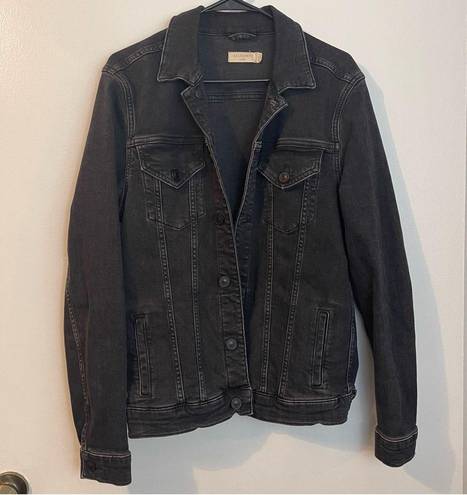 All Saints Black Denim Jacket in Size Larger