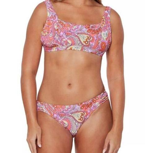 Jessica Simpson NEW  Flower Printed Retro Hipster Bikini Small / S Swimsuit 2 Pc