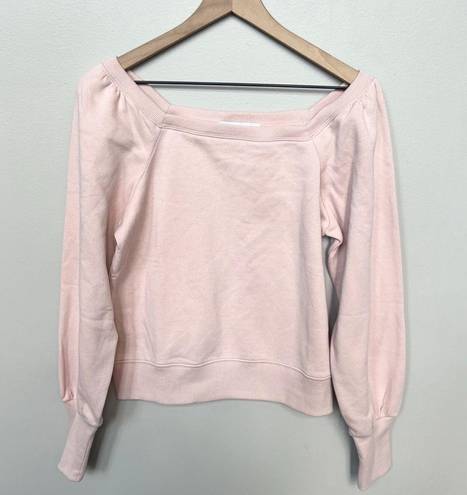 Rebecca Minkoff  Square Neck Pullover Sweatshirt Soft Pink Size Small