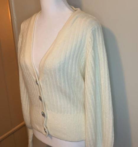 Intermix  Ella Jewel Cardigan Wool Ivory 
Sweater Size Small