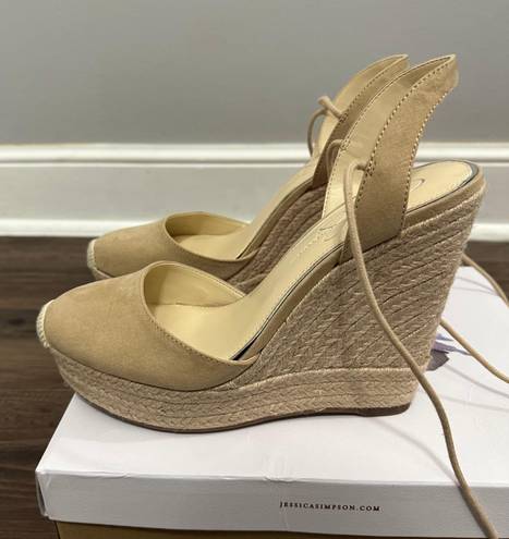 Jessica Simpson ZILKIO Beige Espadrille Wedge Sandal Size 10