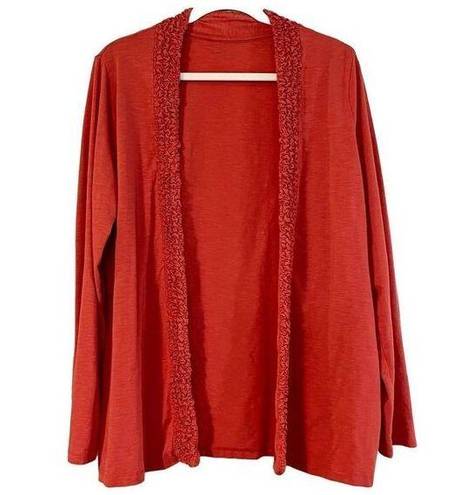 Coldwater Creek  Women’s Cardigan Open Front Ruffle Outline Large