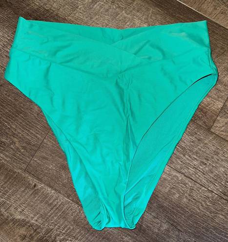 Aerie High Waisted Bathing Suit Blue Size XL