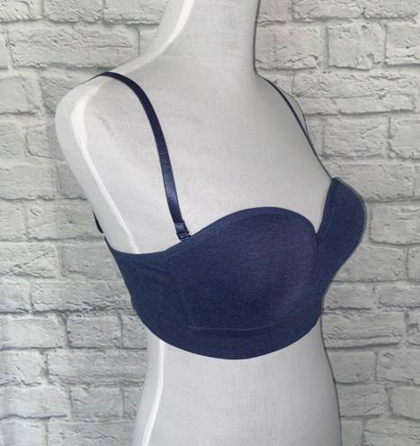 Nautica intimates women 36B brand new padded adjustable removable strap bra navy blue