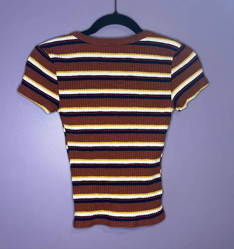 No Bo Stretchy Ribbed Striped Tee