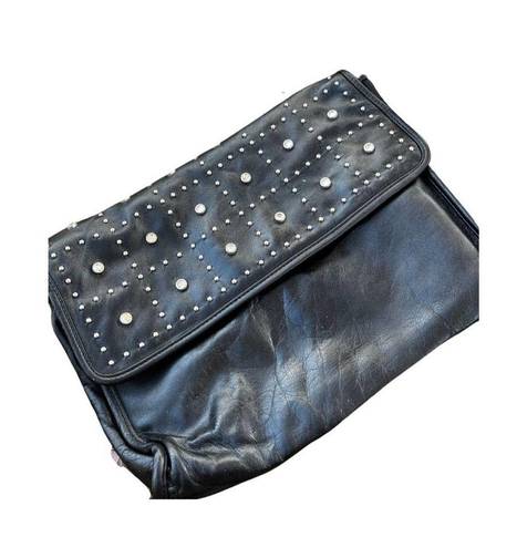 Nine West 90s Black Faux Leather  Purse with Stud Details