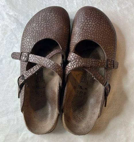 Birkenstock  | Birkis 11 Dorian Double Cross Strap Clogs Animal Print Bronze 270