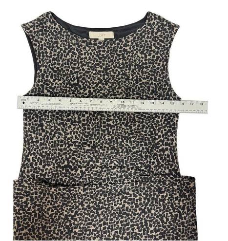 Loft  Cheetah Print with Side Roushing Sleeveless Dress Size M