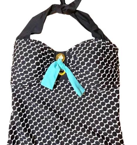 Bleu Rod Beattie NWT  Connect The Dots Black & White Polka Dot Swimsuit Size 6