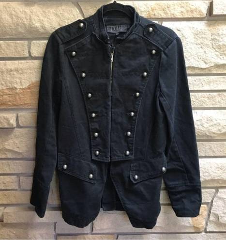 Tripp NYC Vintage  Goth Military Band Steampunk Jacket Size Skull Button Black XS