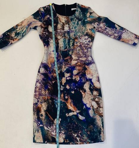 Hunter Bell  Abstract Splatter Stretchy Bodycon Dress EUC Sz S Multicolored