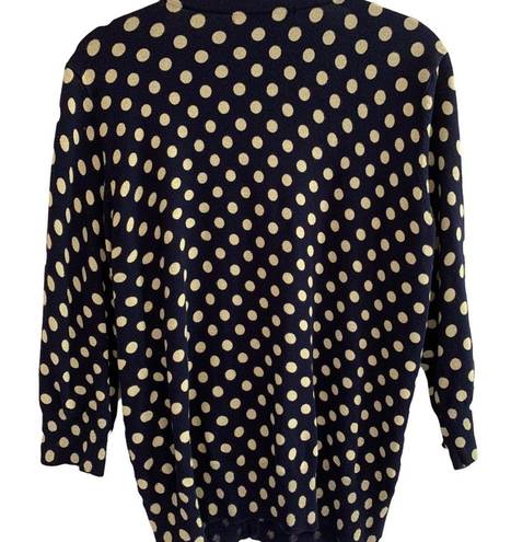 89th and Madison  Polka Dotted  Button Down Cardigan Sweater - Large