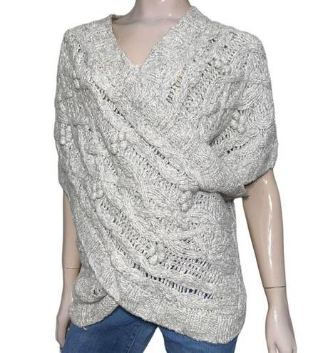 Anthropologie Sleeping on Snow  Women’s Size M L Heather Gray Chunky Wrap Sweater