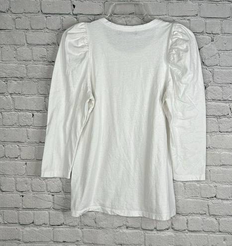 Tuckernuck  Pomander Place VESTY Blouse/Top Puff Sleeve Size XS White