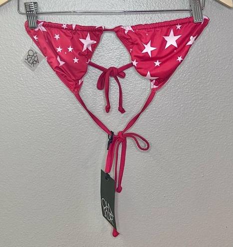 Chaser NWT  Red And White Star Print Bikini Top