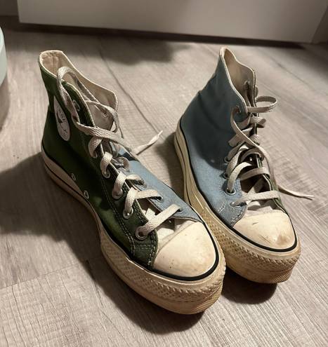 Converse blue and green high top