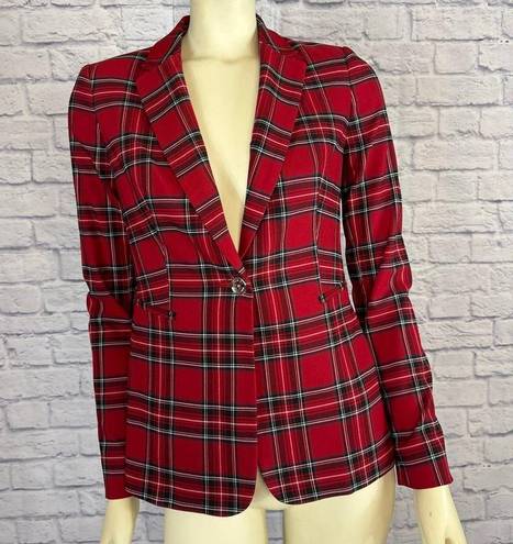 Tommy Hilfiger   Red Plaid One-Button Blazer size 4 slim