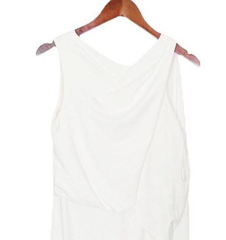 Halston Heritage HALSTON Asymmetrical Draped Gown In Chalk White Size 0