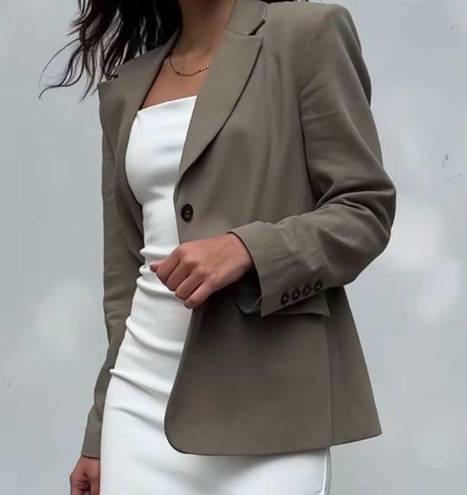 AVAILABLE NWT  oak and fort linen blazer taupe xs