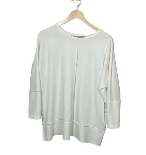 Spanx  Perfect-Length Dolman Sweatshirt in Powder White Size L