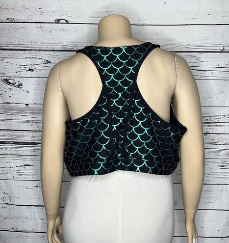 Torrid  Active Size 5 Iridescence Mermaid Light Support Zip Front Sports Bra