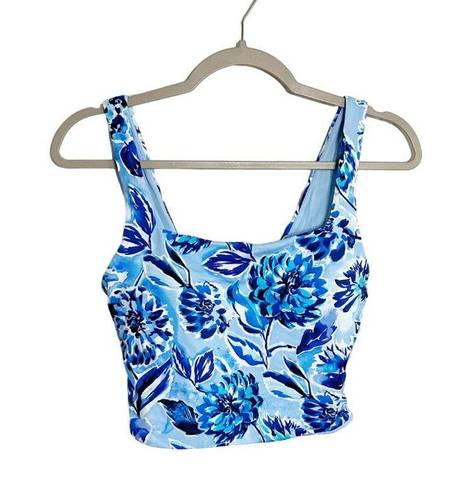 ANDIE  Swim The Siren Tankini Top Blue Floral Print Bathing Suit Size Small