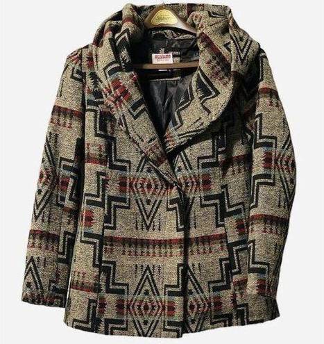 Mossimo Supply Co Mossimo Aztec‎ Western Tribal Hooded Button Up Jacket Coat Womens Size Medium