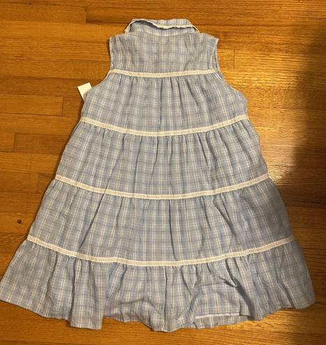 Aura NWT Blue Plaid Swing Dress