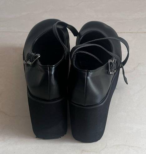 Black platform Mary Janes with buckles Size 8