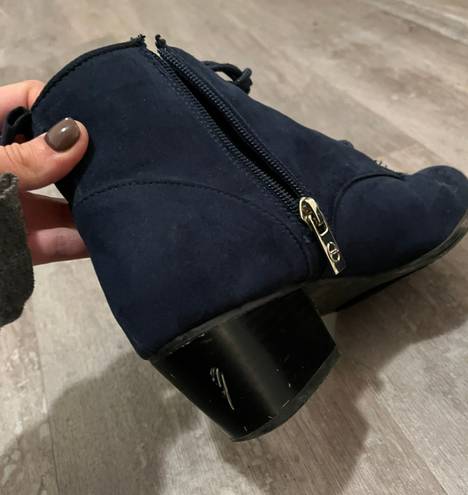 Nordstrom Rack Navy Blue Suede Booties