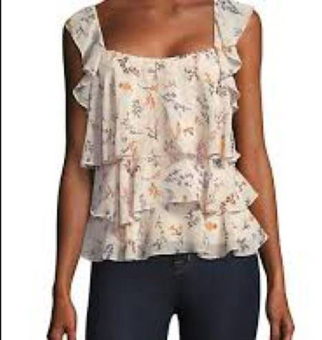 Rebecca Minkoff  Alexis Peach Floral Tiered Tank Top