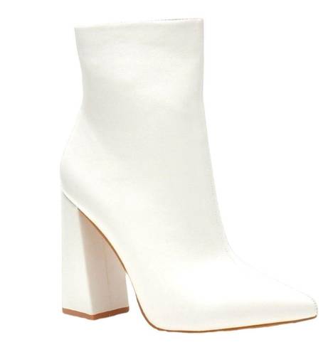 Boohoo White Tall Ankle Boots