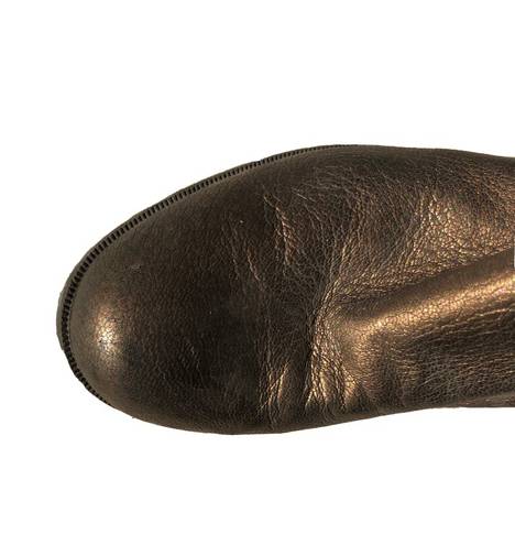 Via Spiga  Metallic Golden Brown Leather Knee Length Boot