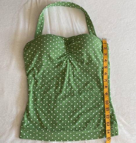 Energie  Green and white polka dot bra top NWT!