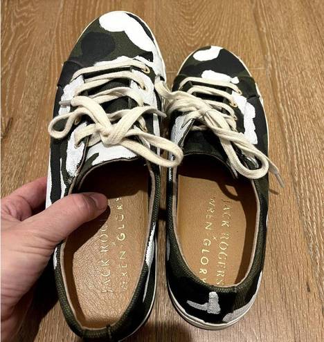 Jack Rogers Wren + Glory X   Camo Sneakers Hand painted sold out