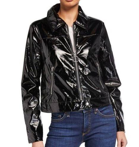 Good American  NWT patent faux leather biker jacket size Small