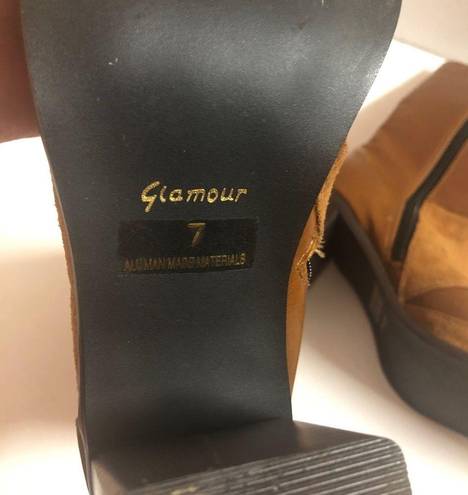 Glamour Brown Heel Boots Size 7