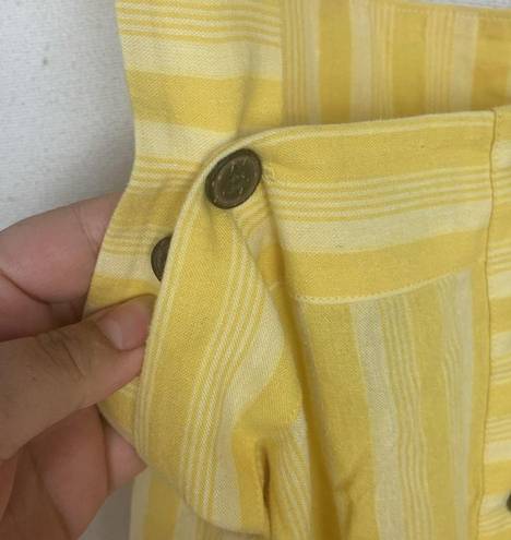 Patagonia  women's small Garden Island dress yellow white stripe prairie cottage