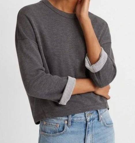 Club Monaco  Double Faced Gray Pullover Sweatshirt