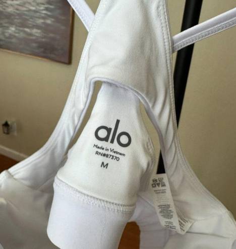 Alo Yoga  Airbrush Suspension Sports Bra White Size M