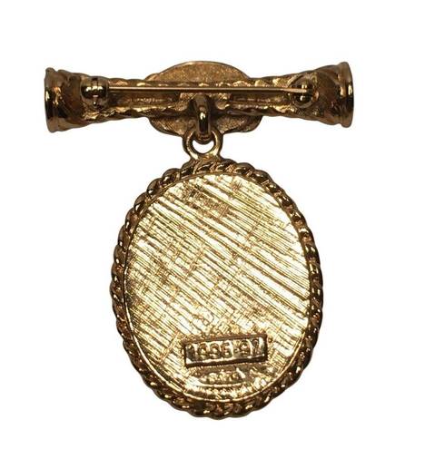 ma*rs Avon Honor Society  Albee Cameo Dangle Gold Tone Brooch Vintage 1996-97