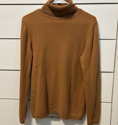 Garnet Hill  Essential Cashmere Turtleneck Sweater Brown