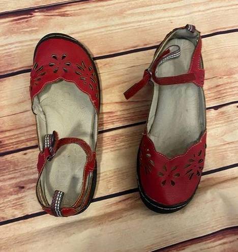 Jbu  Red Deep Sea Encore Mary Jane Shoes, Size 7M