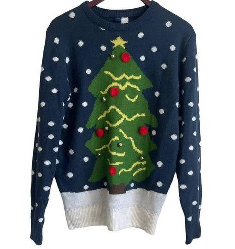 Divided  Christmas Sweater Women Small Crew Neck Long Sleeve Jingle Bell Pullover