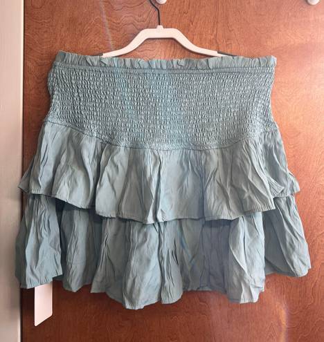 Teal Flowy Mini Skirt Blue Size XXL