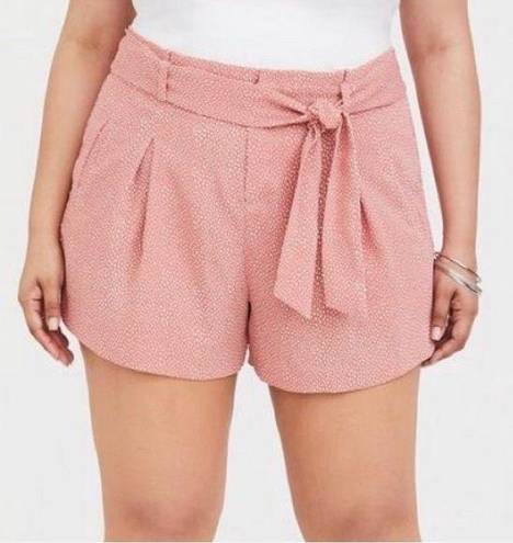 Torrid  Tie Front Waist Pink Dot Shorts 12 barbiecore Barbie