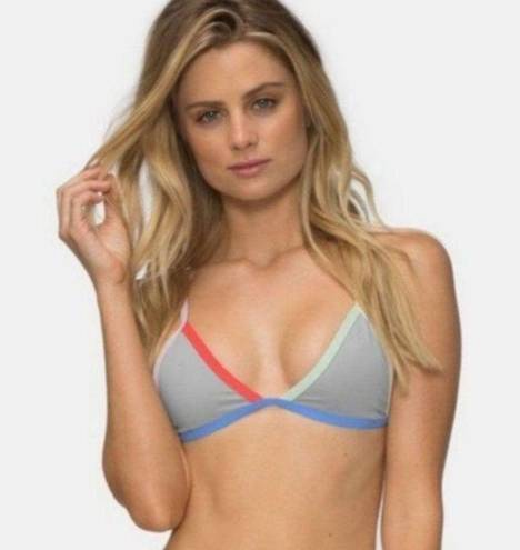 Tavik swim Gray Colorful Tavik Sand Colorblock Jett Triangle Bikini Top