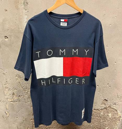 Tommy Hilfiger Vintage 90s Big Flag Logo Graphic Short Sleeve T-Shirt Large L